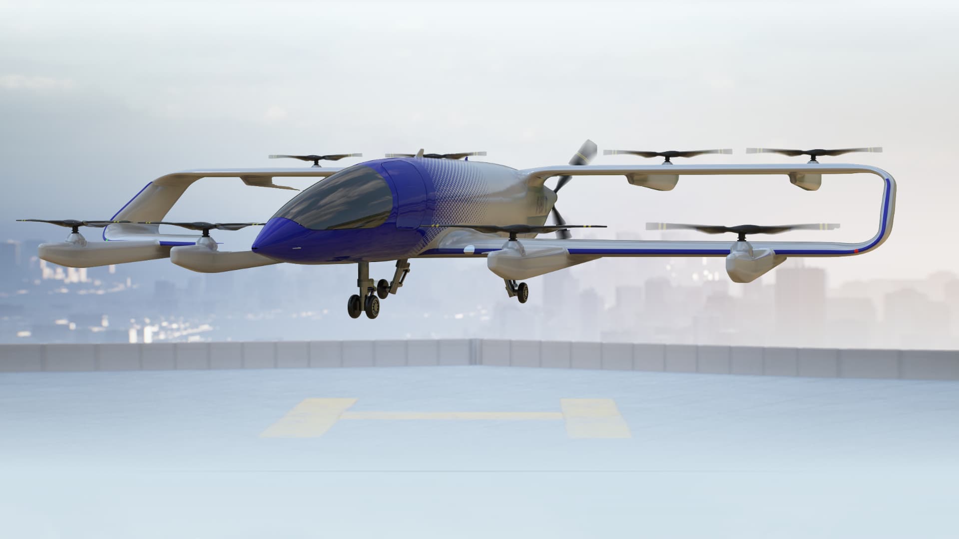 Urban air mobility hub with autonomous cargo aircraft