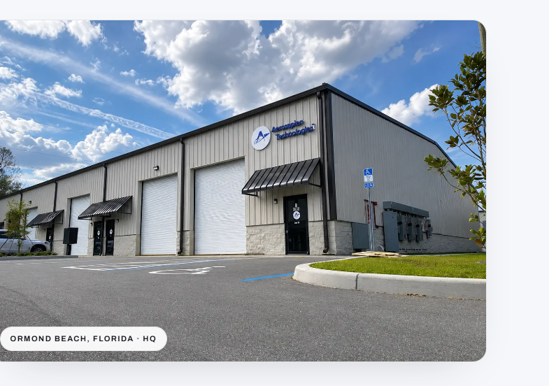 Aerosapien Technologies facility exterior in Ormond Beach, Florida